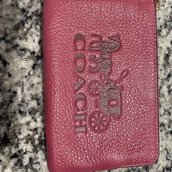 Pink coach wristlet. - Picture 2 of 7
